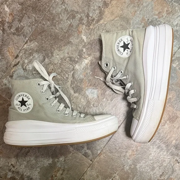 Converse women’s Move High-Top Sneakers in sage and White size 7 - Picture 1 of 7